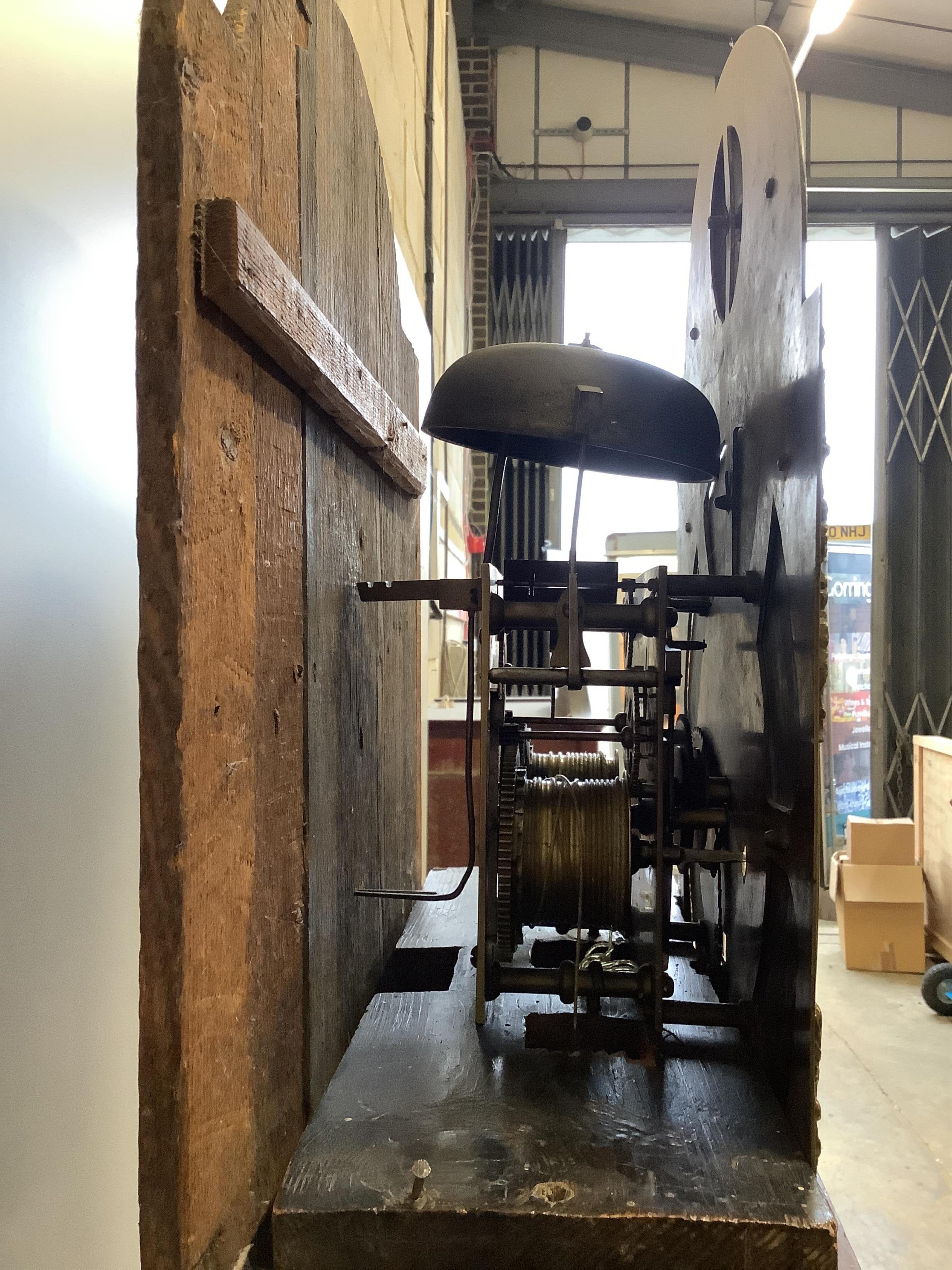 Grindal of Dumfries, a George III mahogany 8 day longcase clock, height 222cm. Condition - fair, weights and pendulum present.